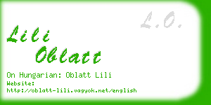 lili oblatt business card